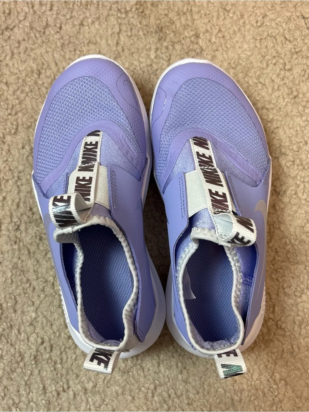 Nike Kids Lilac Slip-On Flex Runner Sneakers with White Swoosh - Picture 4 of 7